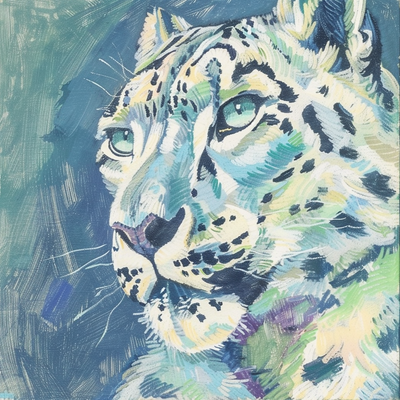 a portrait of a snow leopard --sref 3387738596 --sw 50 --p v4gkyac --v 6.0