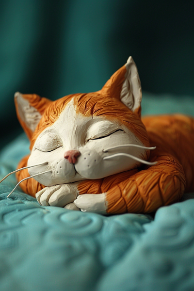 claymation sleeping cat --ar 2:3 --v 6.0