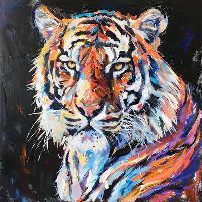 a portrait of a tiger --p v4gkyac